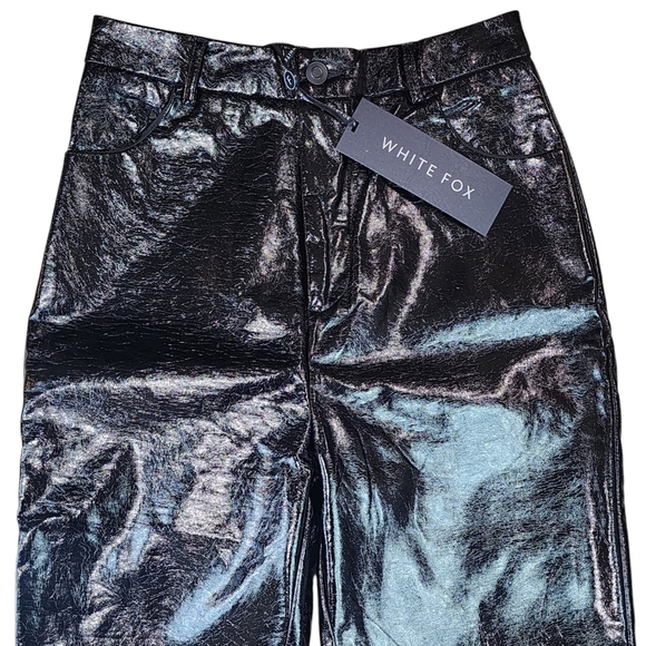 White Fox Boutique Im The Only One Faux Leather Patent Pant NWT - Picture 4 of 12